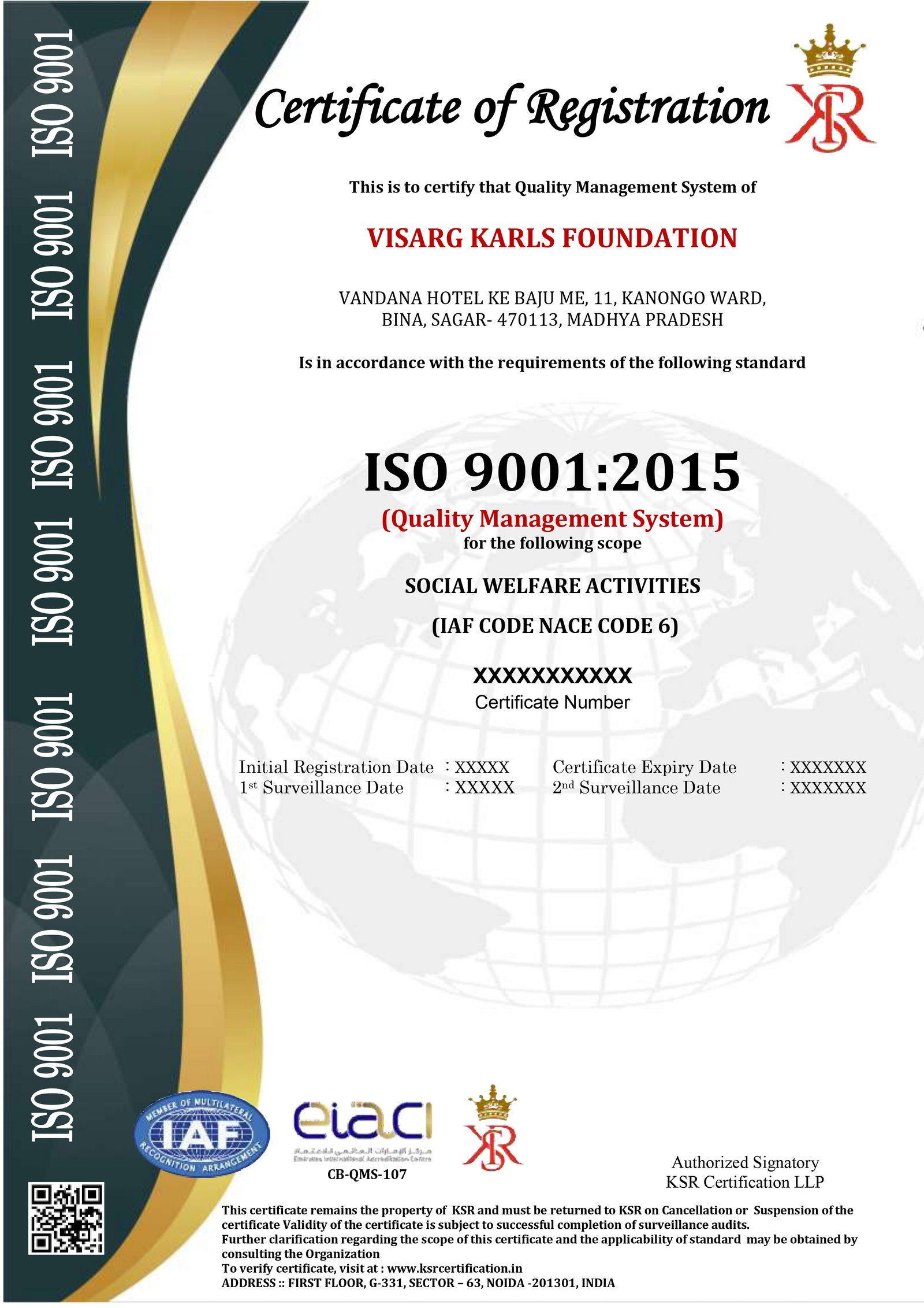 ISO 9001:2015 Quality Management System Certification